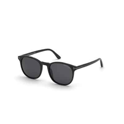 Ansel Glanzend Zwart Zonnebril Tom Ford , Black , Heren