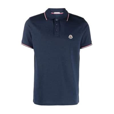 Archief Logo Polo Shirt Moncler , Blue , Heren