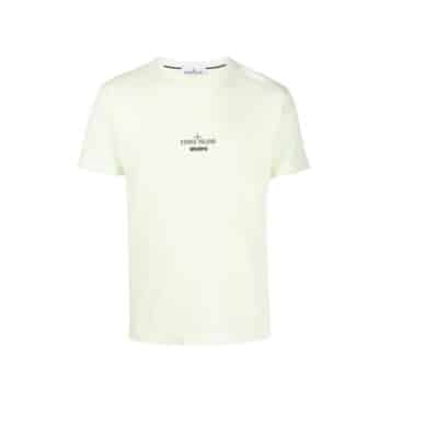 Archivio Groen Katoenen T-Shirt Stone Island , White , Heren