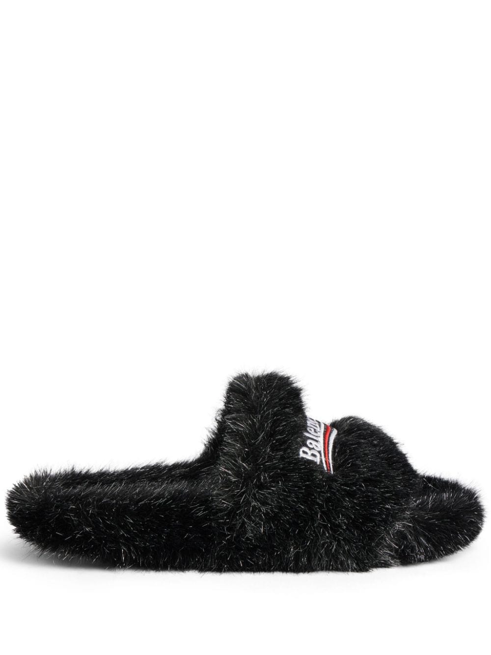 Balenciaga Slippers met geborduurd logo - Zwart