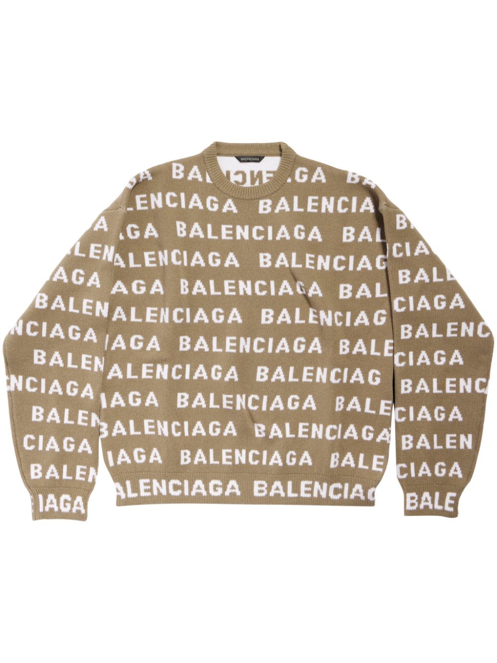 Balenciaga Trui met intarsia logo - Beige