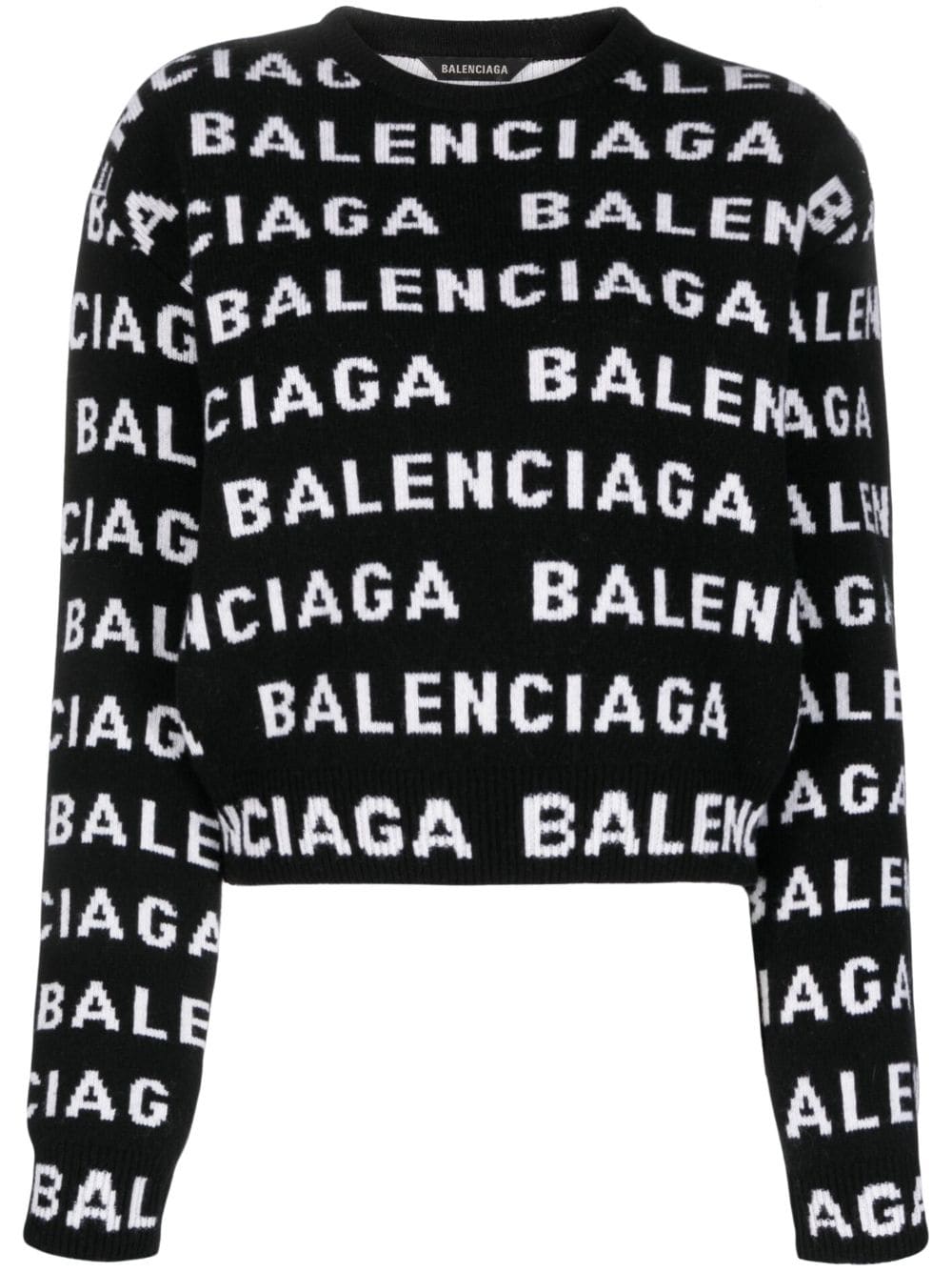 Balenciaga Trui met intarsia logo - Zwart