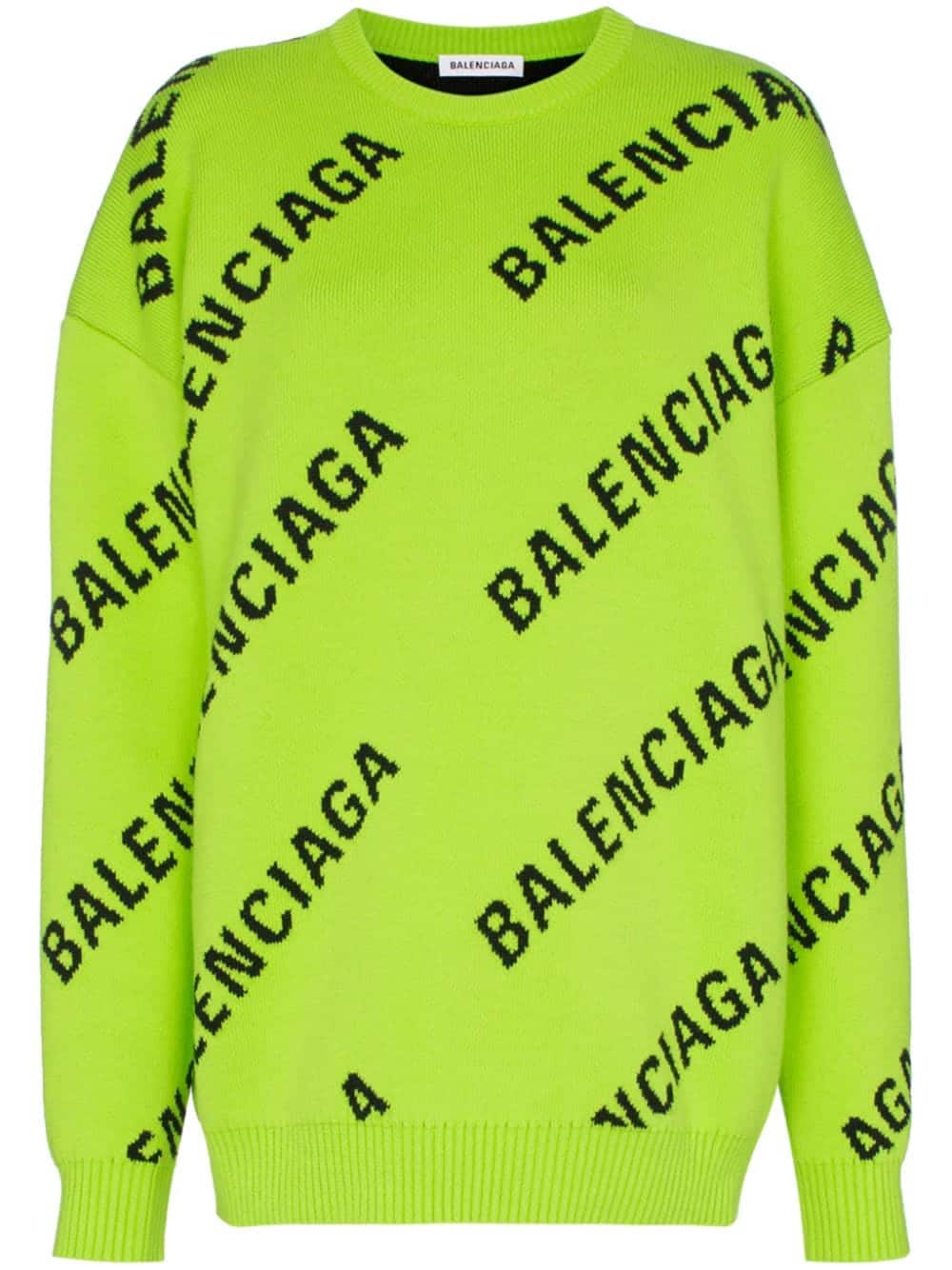 Balenciaga Trui met logo - Groen