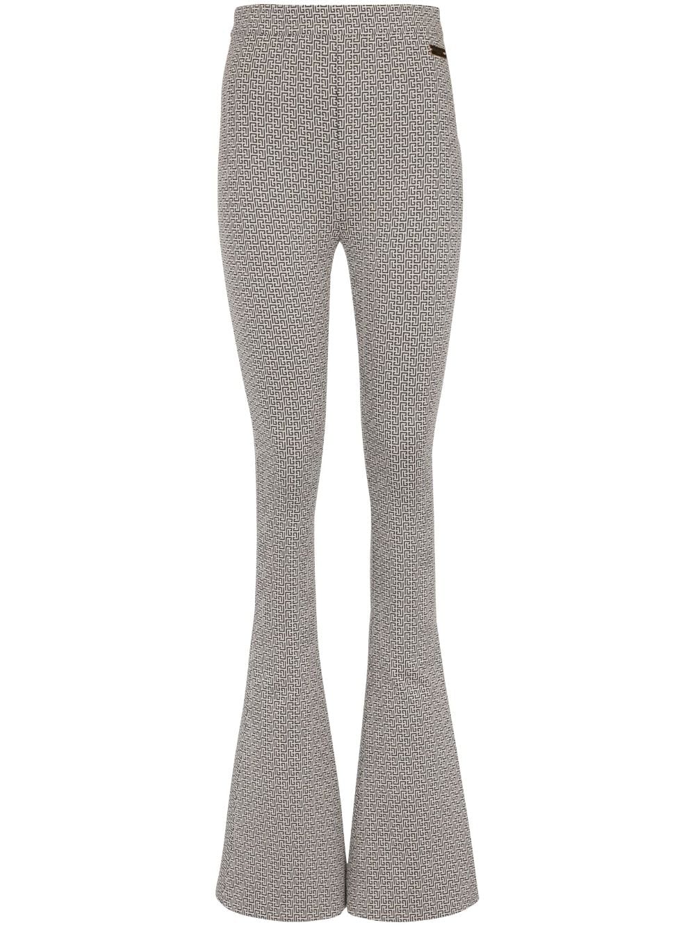 Balmain Broek met jacquard - Zwart