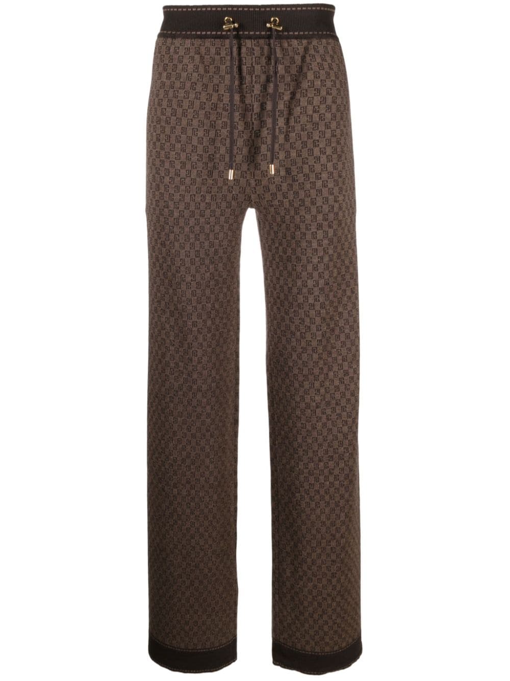 Balmain Broek met monogramprint - Bruin