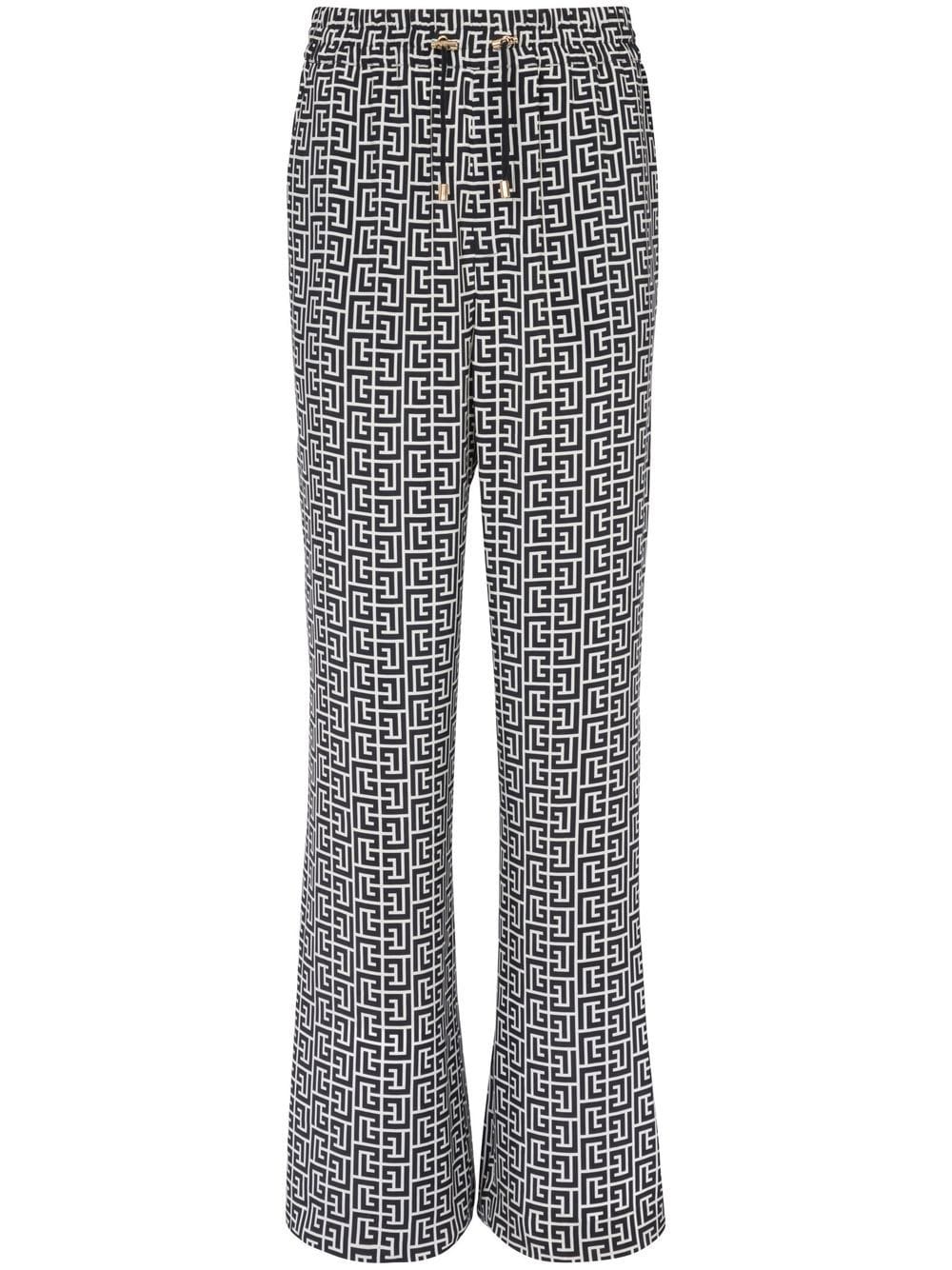 Balmain Broek met monogramprint - Wit