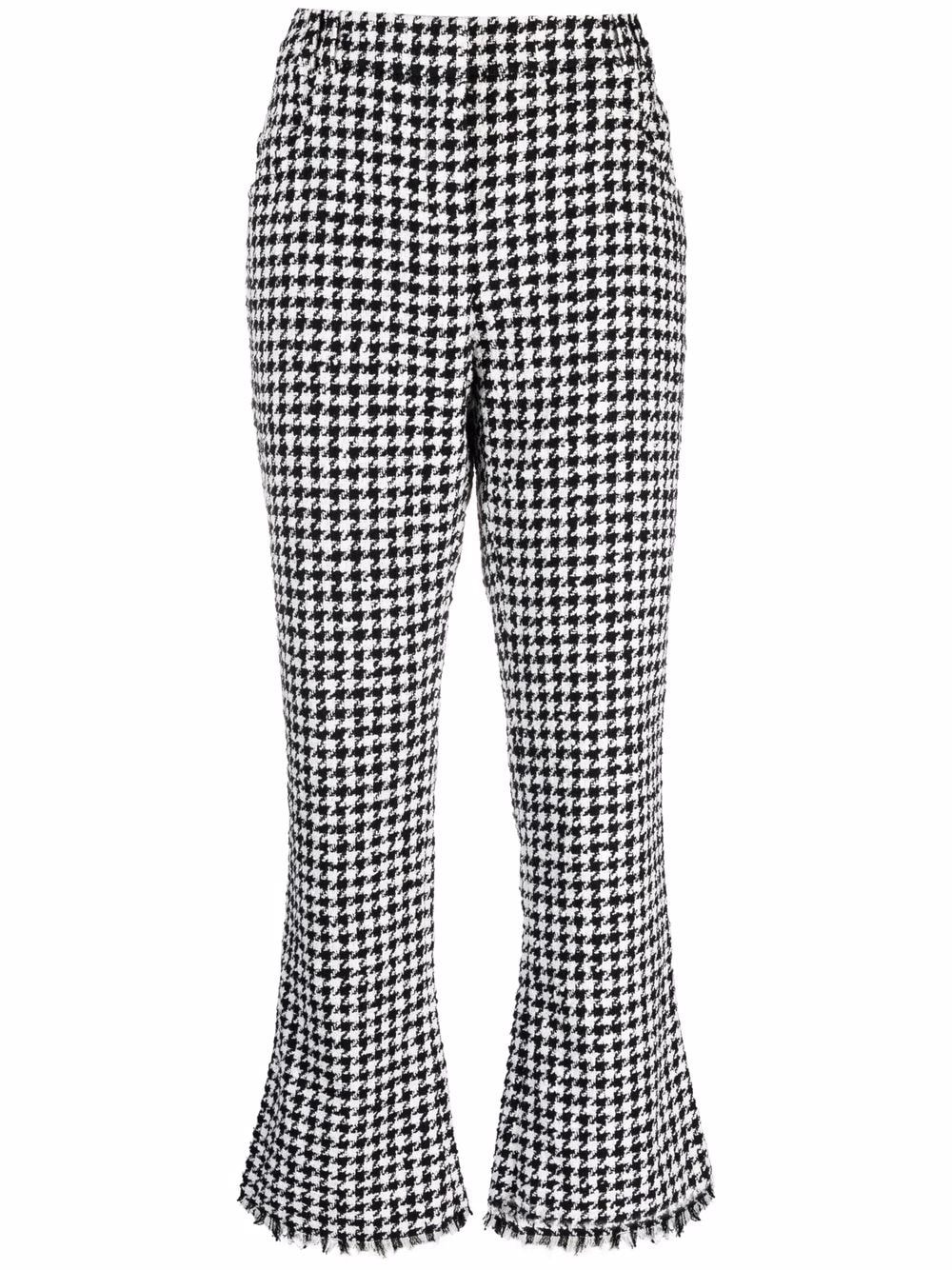 Balmain Broek met pied-de-poule print - Zwart