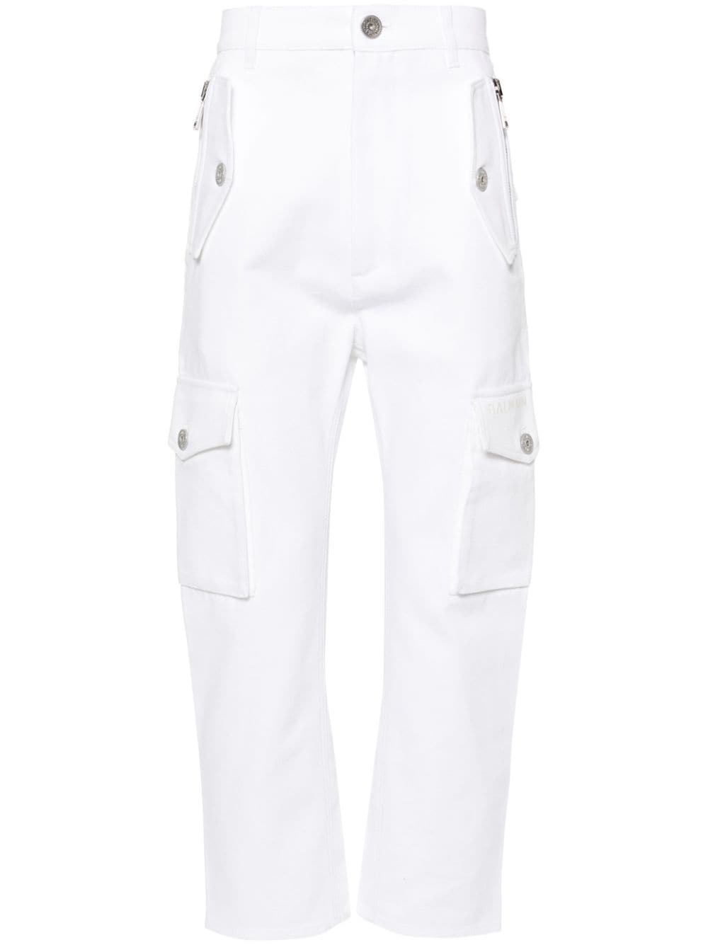 Balmain Broek met wijde pijpen - Wit