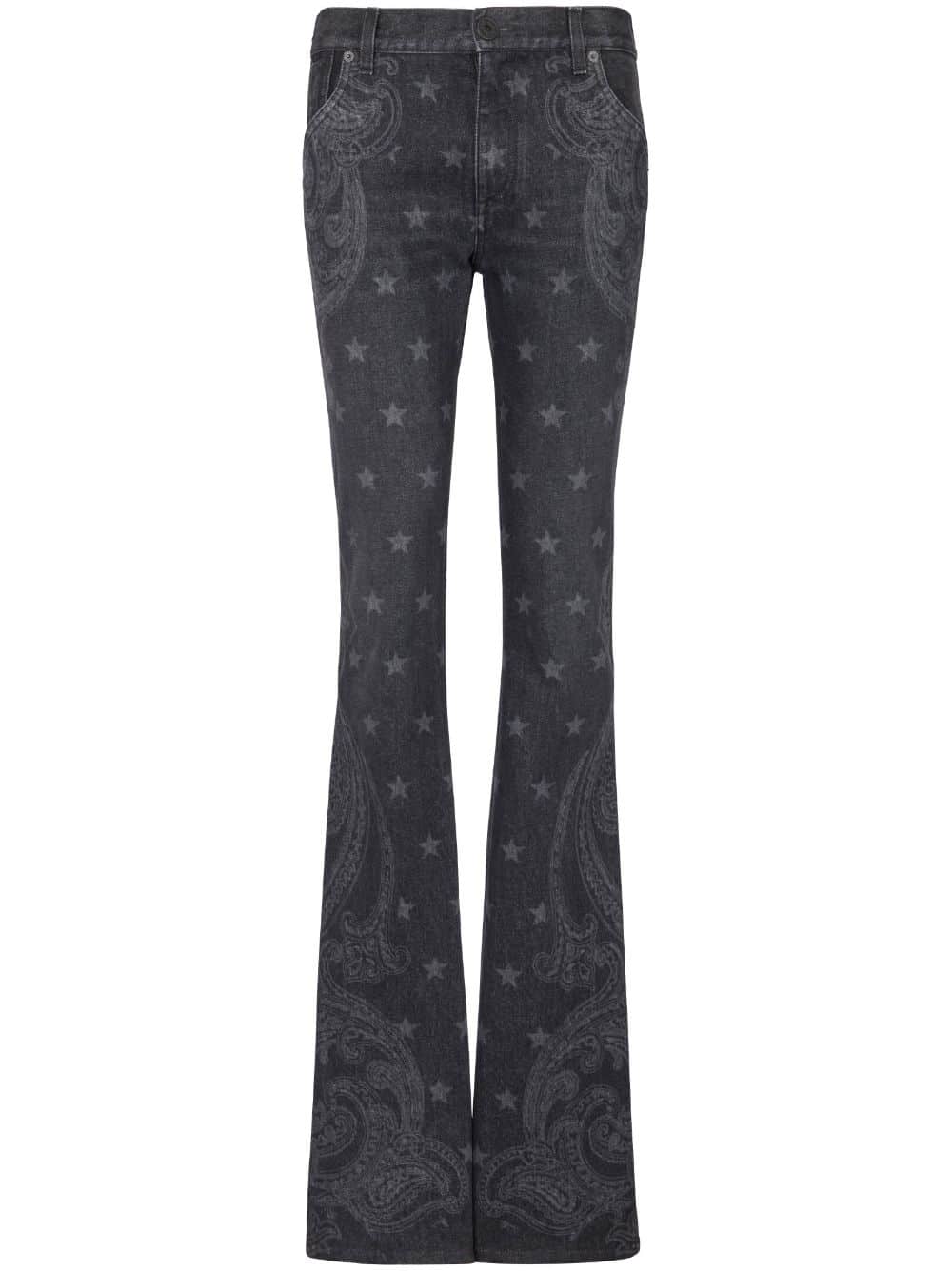 Balmain Jeans met sterrenprint - Zwart