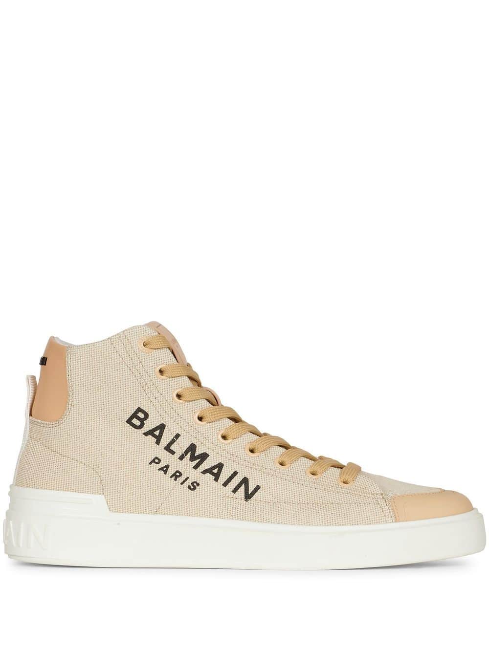 Balmain Sneakers met logoprint - Beige