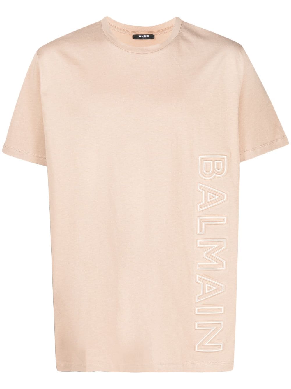 Balmain T-shirt met logo-reliëf - Beige