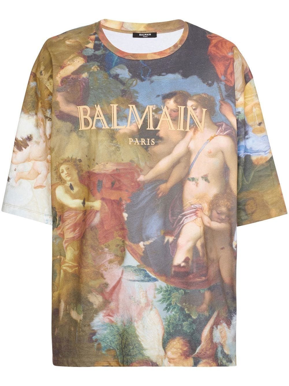 Balmain T-shirt met verfprint - Beige