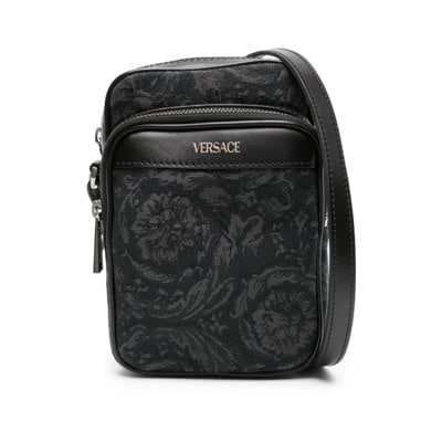 Barocco Crossbody Tas in Zwart Versace , Black , Heren