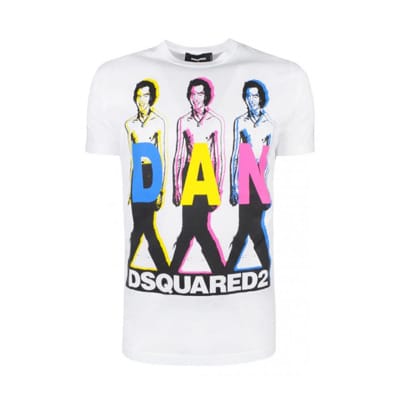 Bedrukt Logo T-Shirt - Dsquared2 Dsquared2 , White , Heren