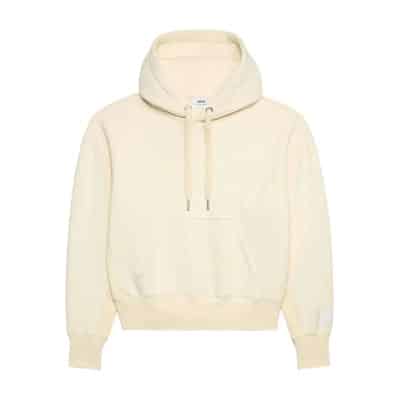 Beige Biologisch Katoen-Gerecyclede Hoodie Ami Paris , Beige , Dames