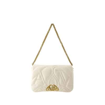 Beige Crossbody Tas met Ketting Alexander McQueen , Beige , Dames