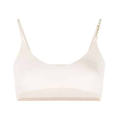 Beige Gebreide Bralette Trui Jacquemus , Beige , Dames