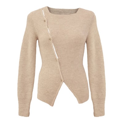 Beige Gebreide Trui met Ronde Hals Jacquemus , Beige , Dames