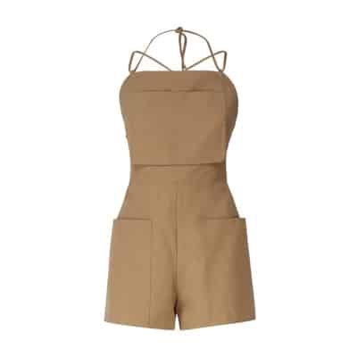 Beige Jumpsuit met Kruisende Bandjes Max Mara , Beige , Dames