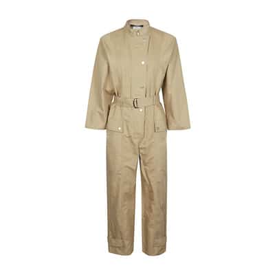 Beige Katoen Linnen Jumpsuit Kimono Mouwen Max Mara Weekend , Beige , Dames