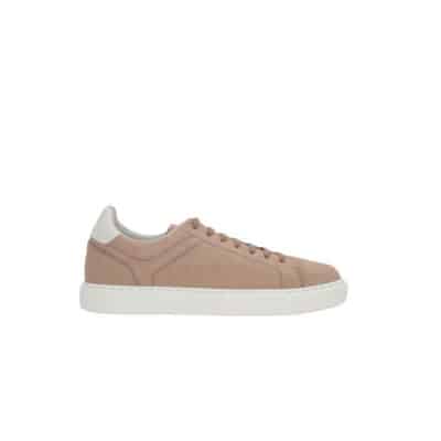 Beige Lage Sneakers met leren voering en rubberen zool Brunello Cucinelli , Beige , Heren