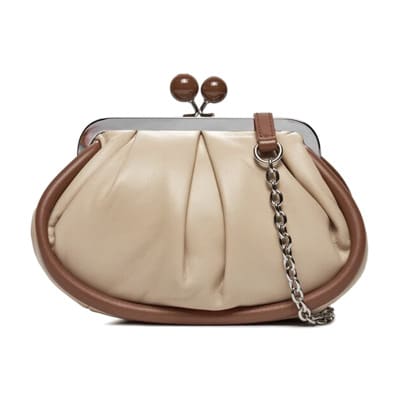 Beige Leren Crossbody Clutch Tas Max Mara , Beige , Dames