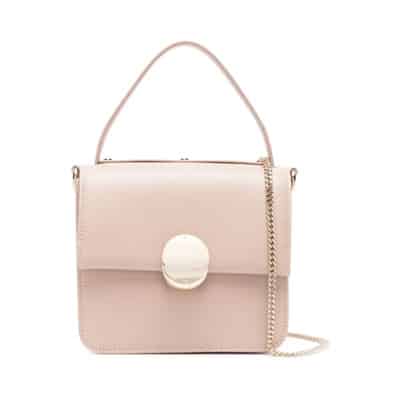 Beige Leren Tas met Handvat en Kettingriem Chloé , Beige , Dames