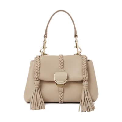 Beige Leren Tas met Metalen Sluiting Chloé , Beige , Dames