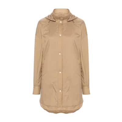 Beige Lichtgewicht Jas met Afneembare Capuchon Herno , Beige , Dames