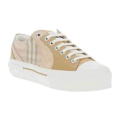 Beige Platte Schoenen met Vintage Check Patroon Burberry , Beige , Heren