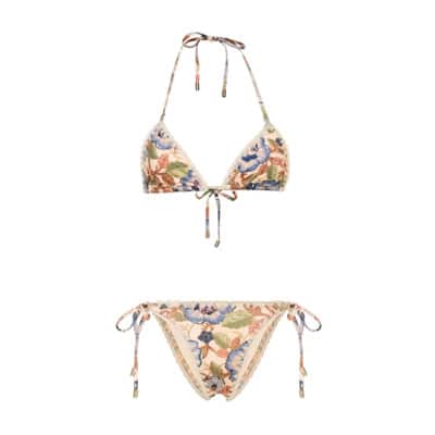 Bikini met Bloemenprint en Gehaakte Rand Zimmermann , White , Dames