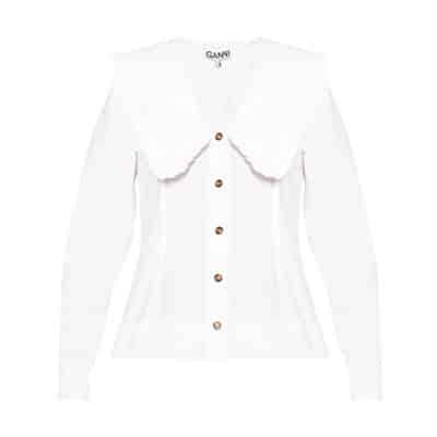 Biologisch katoenen shirt Ganni , White , Dames