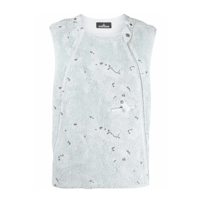 Blauwe Abstracte Print Vest Jas Stone Island , Blue , Heren