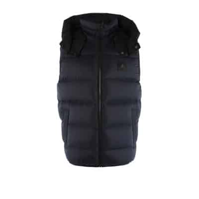 Blauwe Bodywarmer met Afneembare Capuchon Moose Knuckles , Blue , Heren