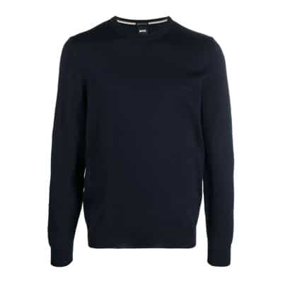 Blauwe Crewneck Sweater Hugo Boss , Blue , Heren