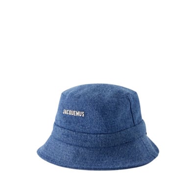 Blauwe Katoenen Bucket Hoed - Gadjo Jacquemus , Blue , Unisex