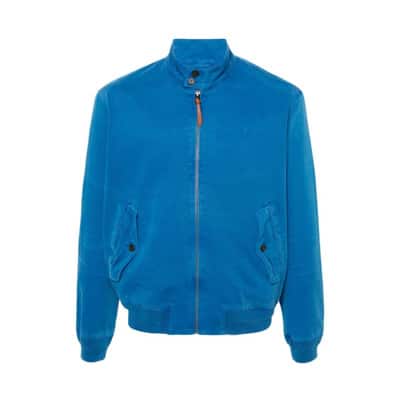 Blauwe Katoenen Buitenjas met Polo Pony Borduursel Ralph Lauren , Blue , Heren