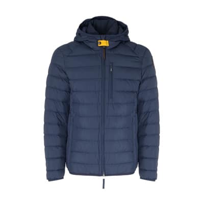 Blauwe Last Minute Gewatteerde Jas met Capuchon Parajumpers , Blue , Heren