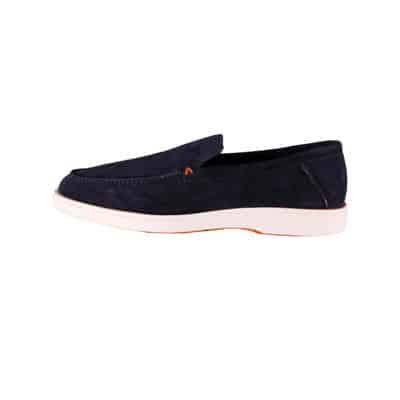 Blauwe Loafers met Decoratieve Stiksels Santoni , Blue , Heren