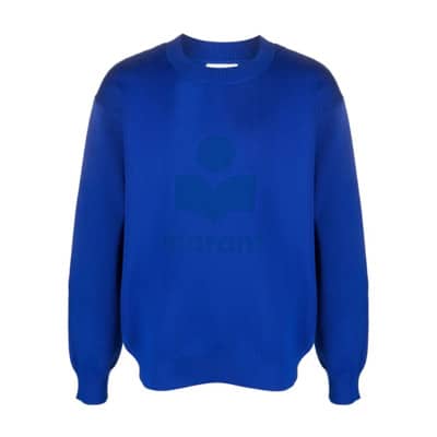 Blauwe Logo Trui Isabel Marant , Blue , Heren