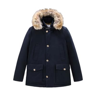 Blauwe Melton Parka voor Heren Woolrich , Blue , Heren