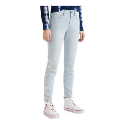 Blauwe Rits en Knoop Dames Jeans Desigual , Blue , Dames