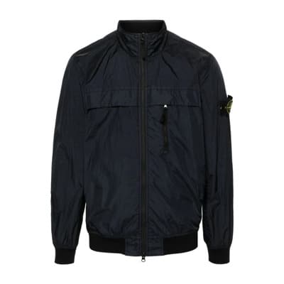 Blauwe Soft-Shell Jas met Ritssluiting Stone Island , Blue , Heren