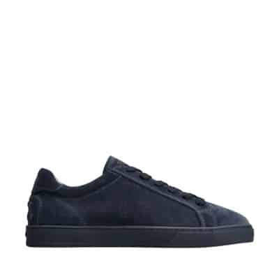 Blauwe Suede Sneakers met Minimalistisch Design Tod's , Blue , Heren