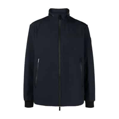 Blauwe Waterdichte Hoodie Jas Woolrich , Blue , Heren