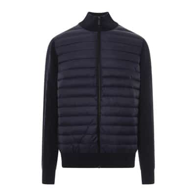 Blauwe Wollen Jas met Ritssluiting Canada Goose , Blue , Heren