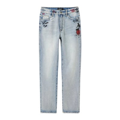 Blauwe versleten dames jeans Desigual , Blue , Dames