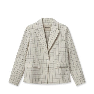 Blazer met Polka Dot Patroon en Parelknoop MOS Mosh , Beige , Dames