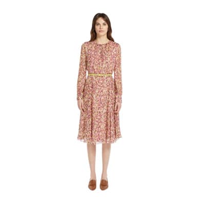 Bloemenprint Zijden Maxi Jurk Max Mara , Multicolor , Dames