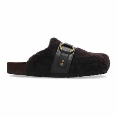 Bruine Faux Fur Slides voor Dames See by Chloé , Brown , Dames